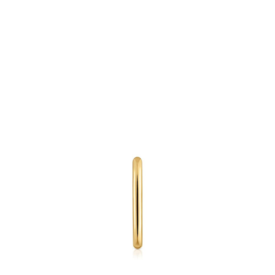 basics 17 mm einzelner ovaler creolen-ohrring mit 18-karätiger vergoldung auf silber