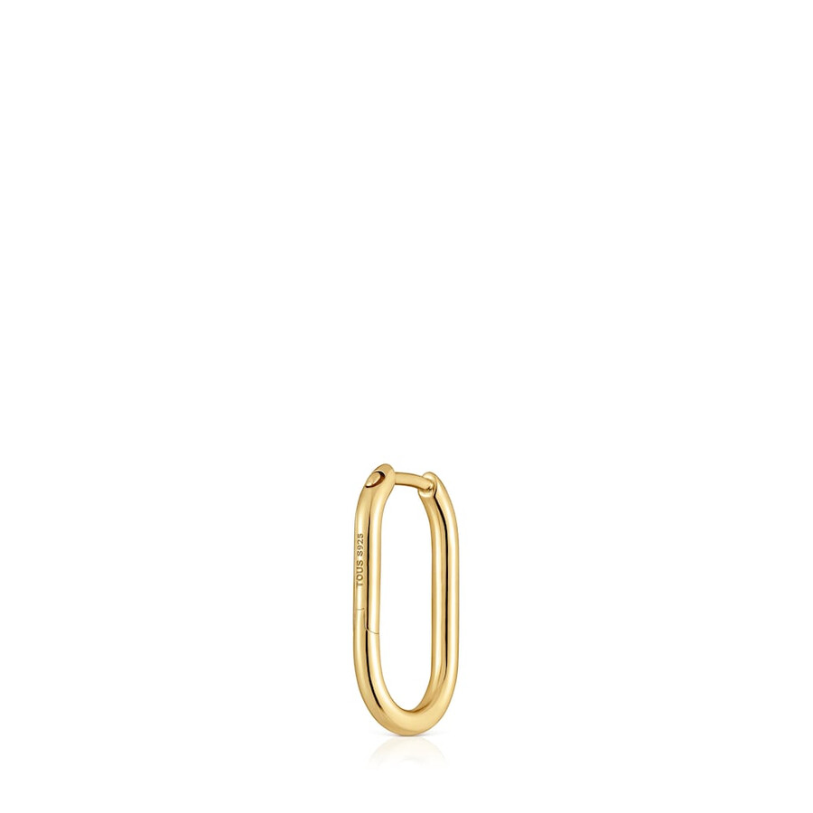 basics 17 mm einzelner ovaler creolen-ohrring mit 18-karätiger vergoldung auf silber