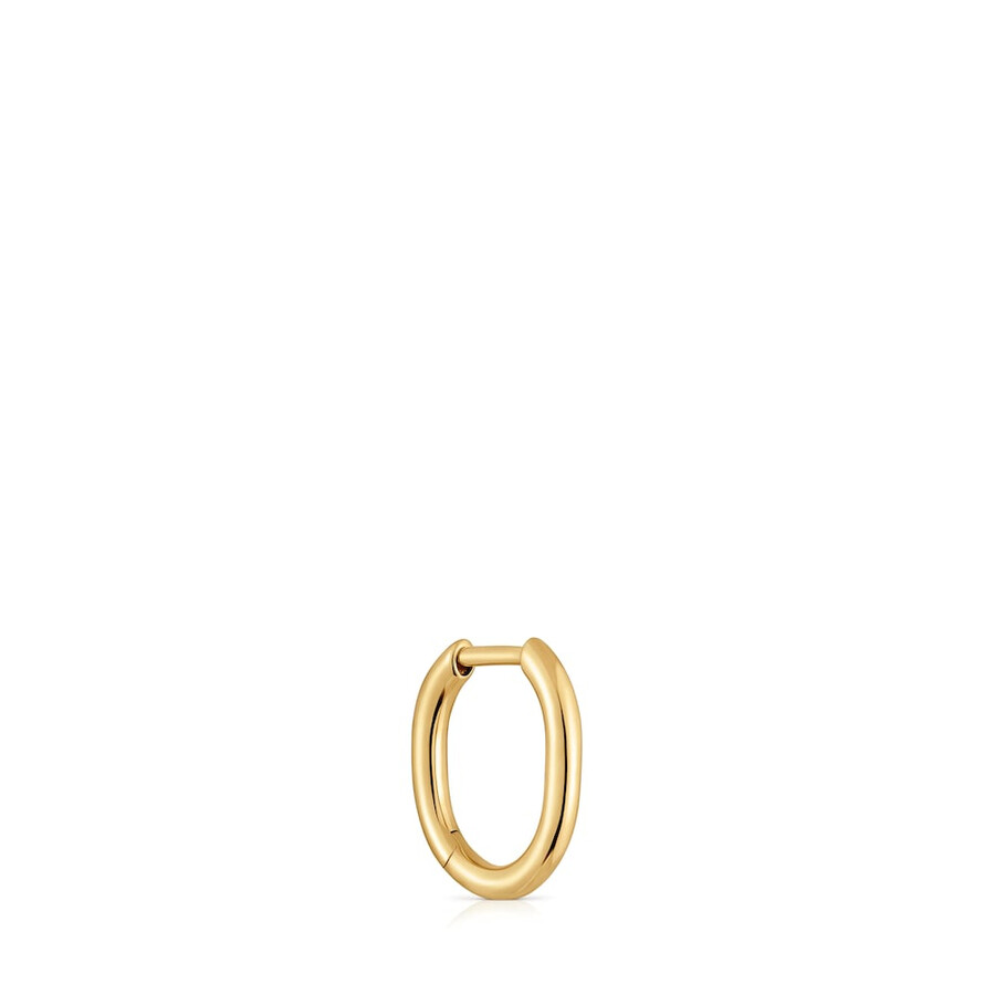 basics 13 mm einzelner creolenohrring mit 18-karätiger vergoldung auf silber