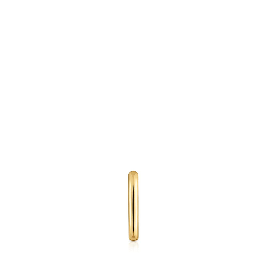 basics 13 mm einzelner creolenohrring mit 18-karätiger vergoldung auf silber