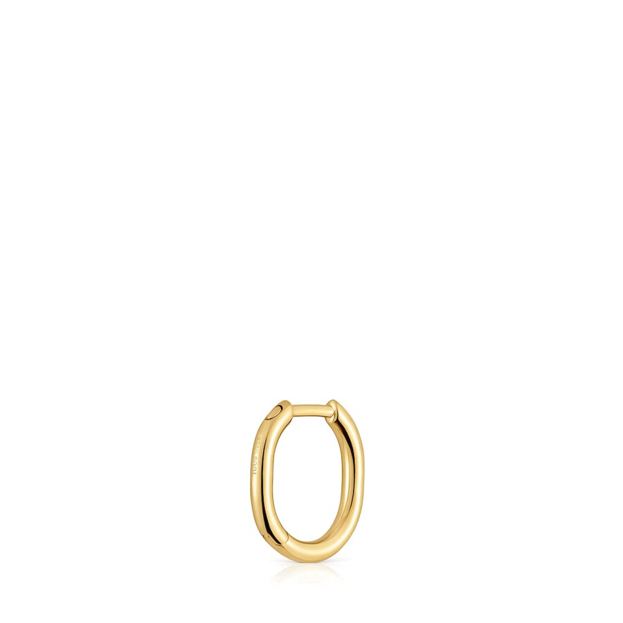 basics 13 mm einzelner creolenohrring mit 18-karätiger vergoldung auf silber