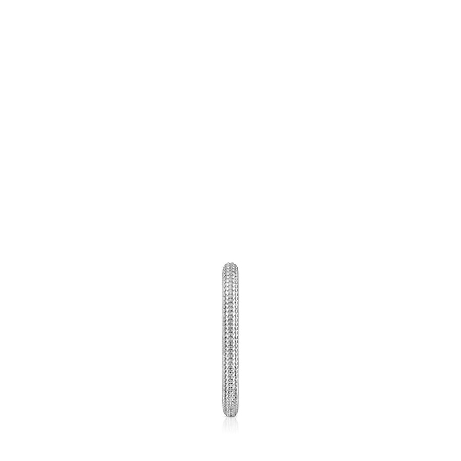 basics zweifarbiger millgrain-ohrring einzeln