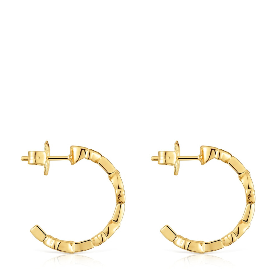 174 mm 18-karat-goldplattierung über silbernem logo-creolen tous manifesto