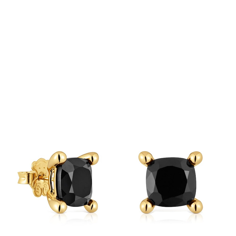 ohrringe aus 18-karätigem gold über silber und onyx farbe schwarz
