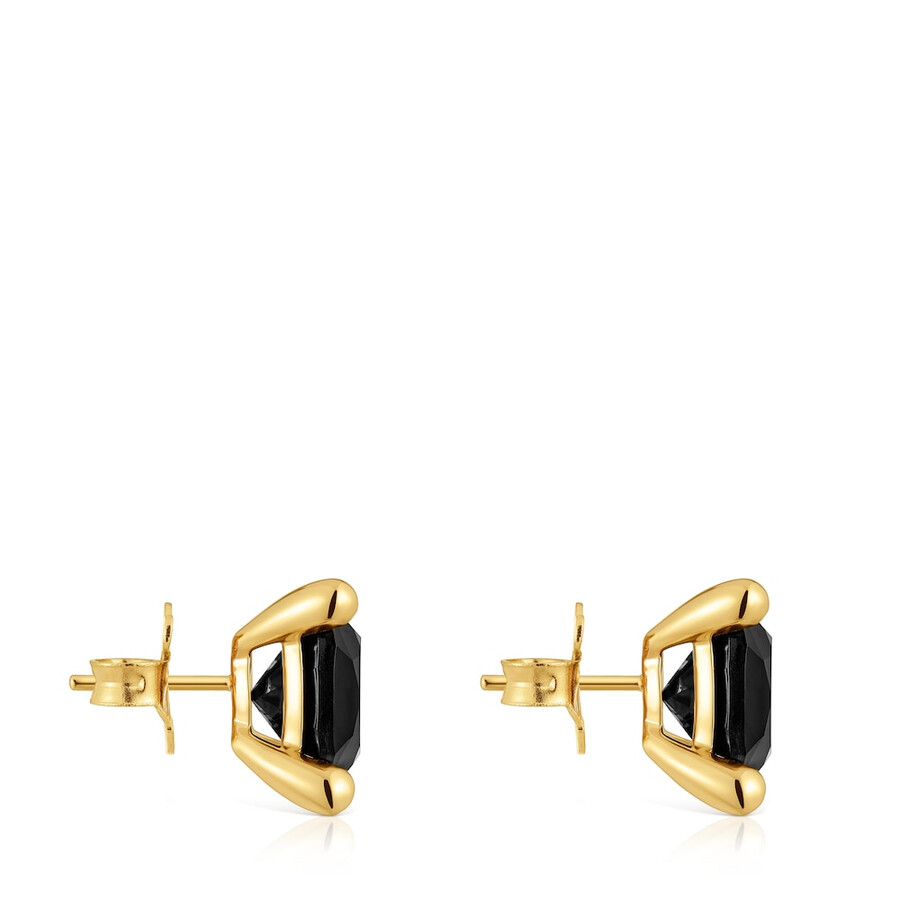 ohrringe aus 18-karätigem gold über silber und onyx farbe schwarz