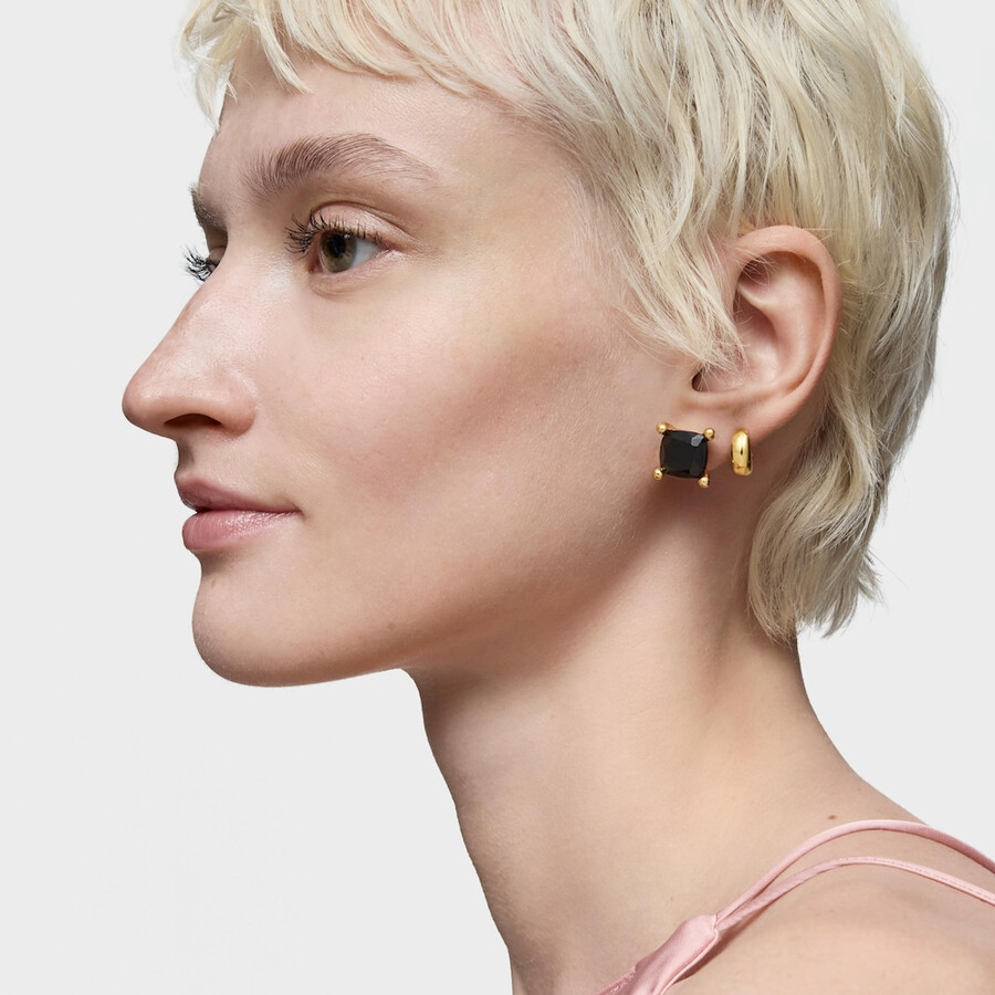 ohrringe aus 18-karätigem gold über silber und onyx farbe schwarz