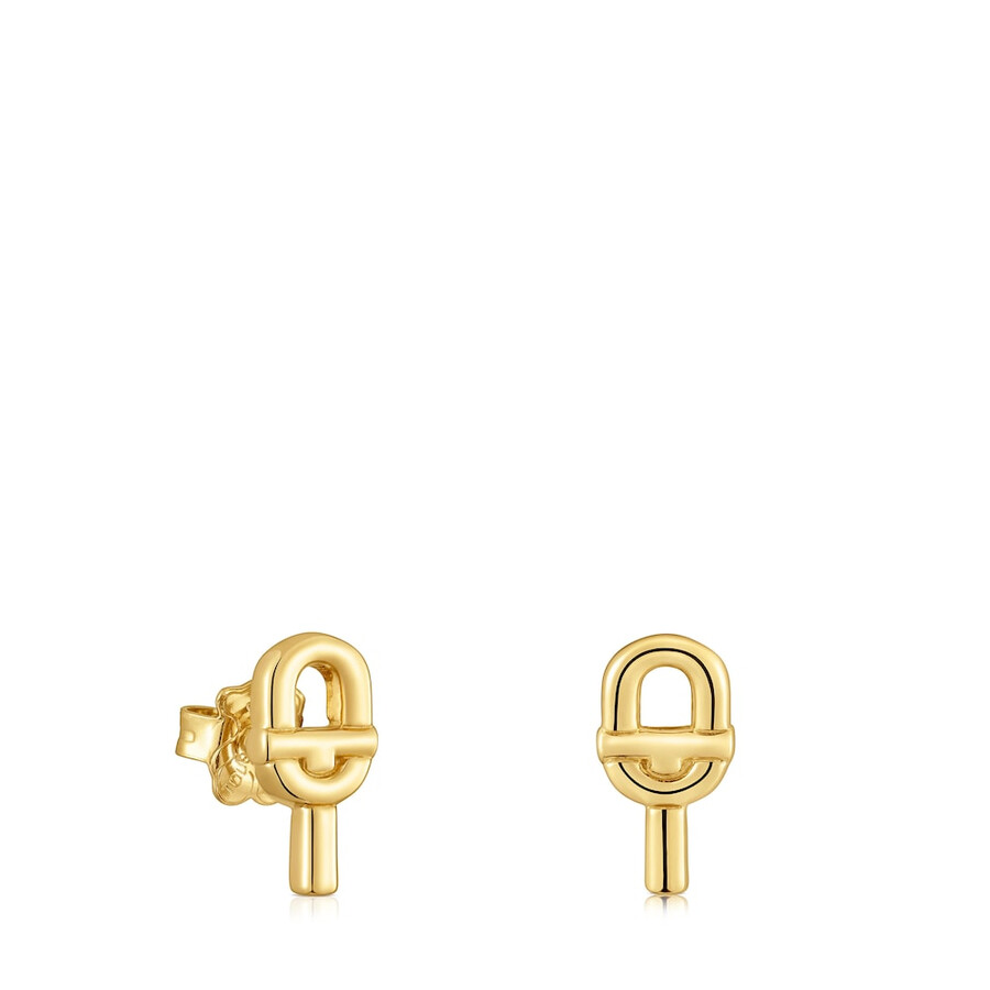 kleine 14 mm ohrringe aus 18-karätigem gold auf silber tous manifesto