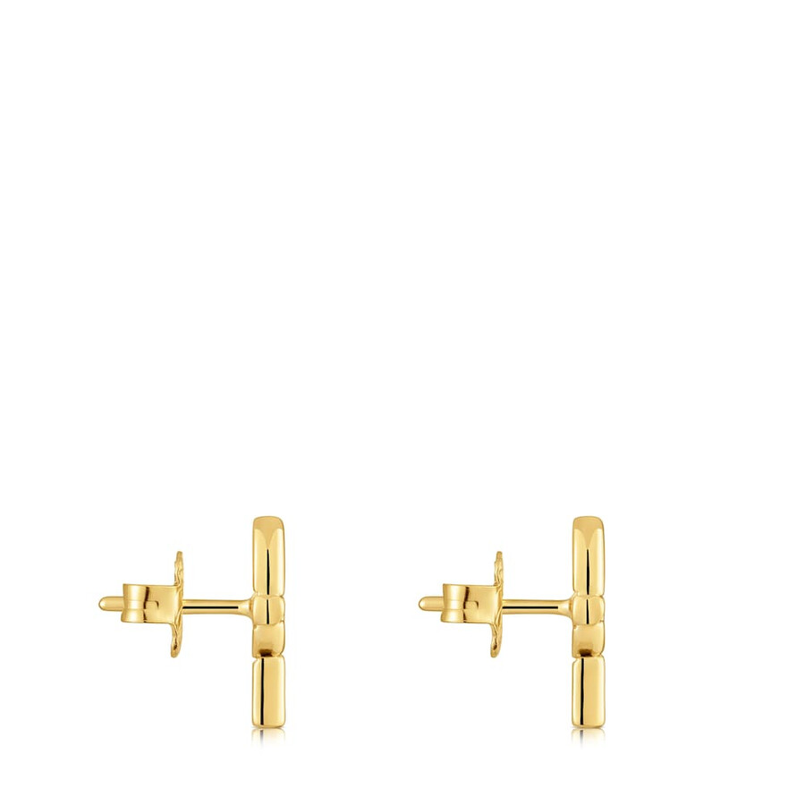 kleine 14 mm ohrringe aus 18-karätigem gold auf silber tous manifesto