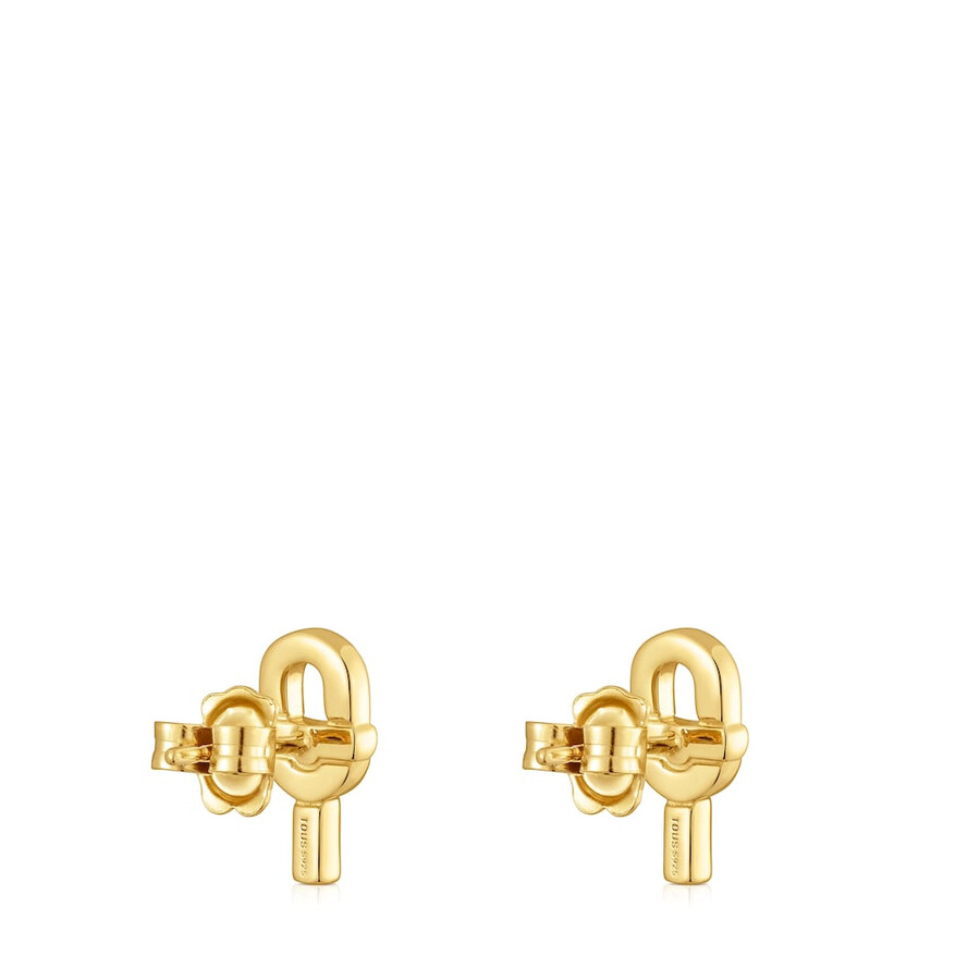 kleine 14 mm ohrringe aus 18-karätigem gold auf silber tous manifesto