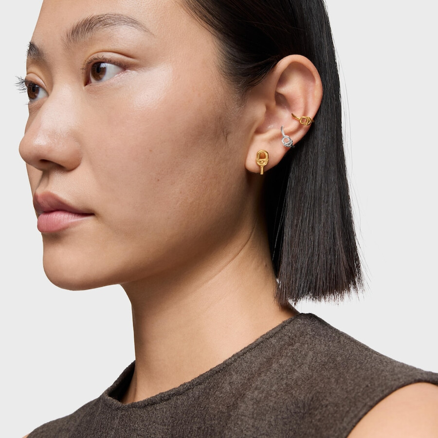 kleine 14 mm ohrringe aus 18-karätigem gold auf silber tous manifesto