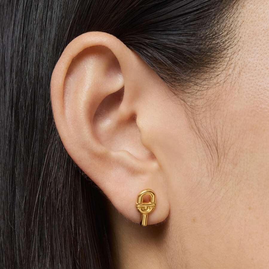 kleine 14 mm ohrringe aus 18-karätigem gold auf silber tous manifesto