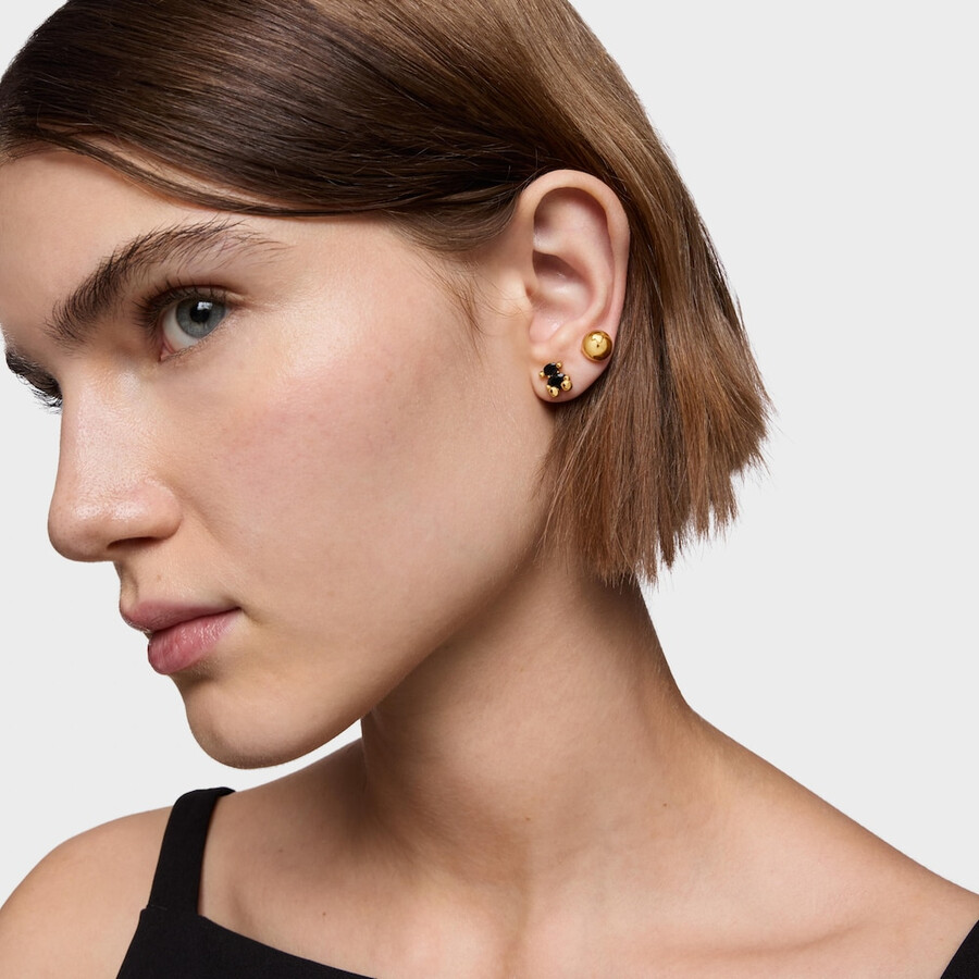 ohrringe mit bärenmotiv 8 mm 18 karat vergoldet auf silber und onyx farbe bär