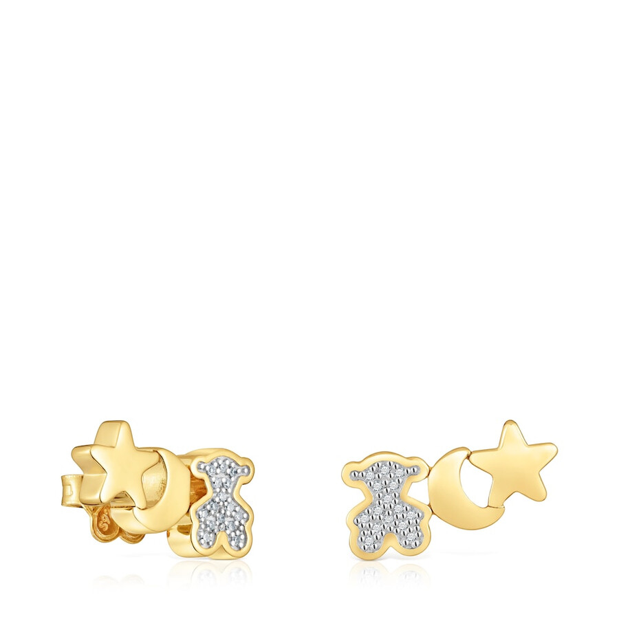 ohrringe „climber aus 18-karätigem gold über silber mit diamanten tous 1950