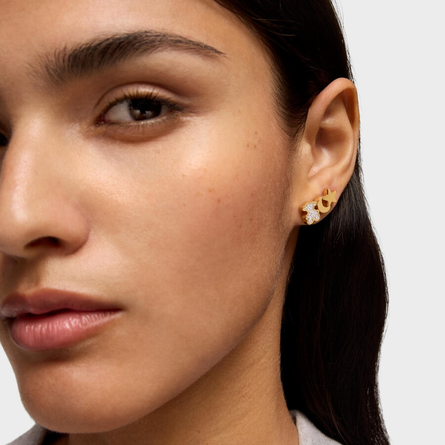ohrringe „climber aus 18-karätigem gold über silber mit diamanten tous 1950