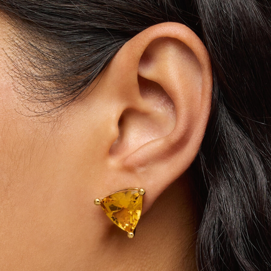 ohrringe aus 18-karätigem gold über silber und im labor gezüchtetem citrin tous-farbe lgg