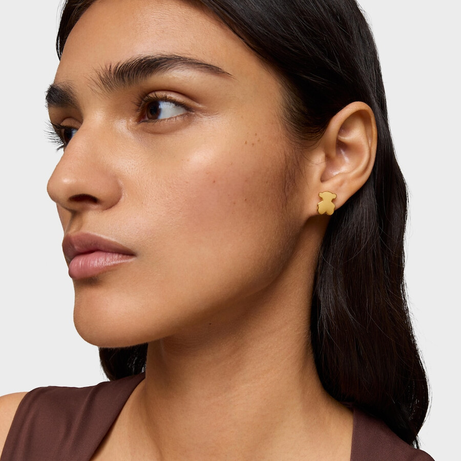 12 mm große bärenohrringe aus 18-karätigem gold über silber modell sweet dolls