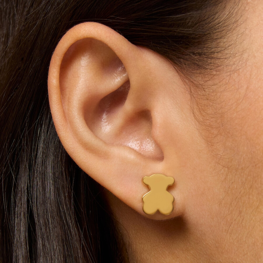 12 mm große bärenohrringe aus 18-karätigem gold über silber modell sweet dolls