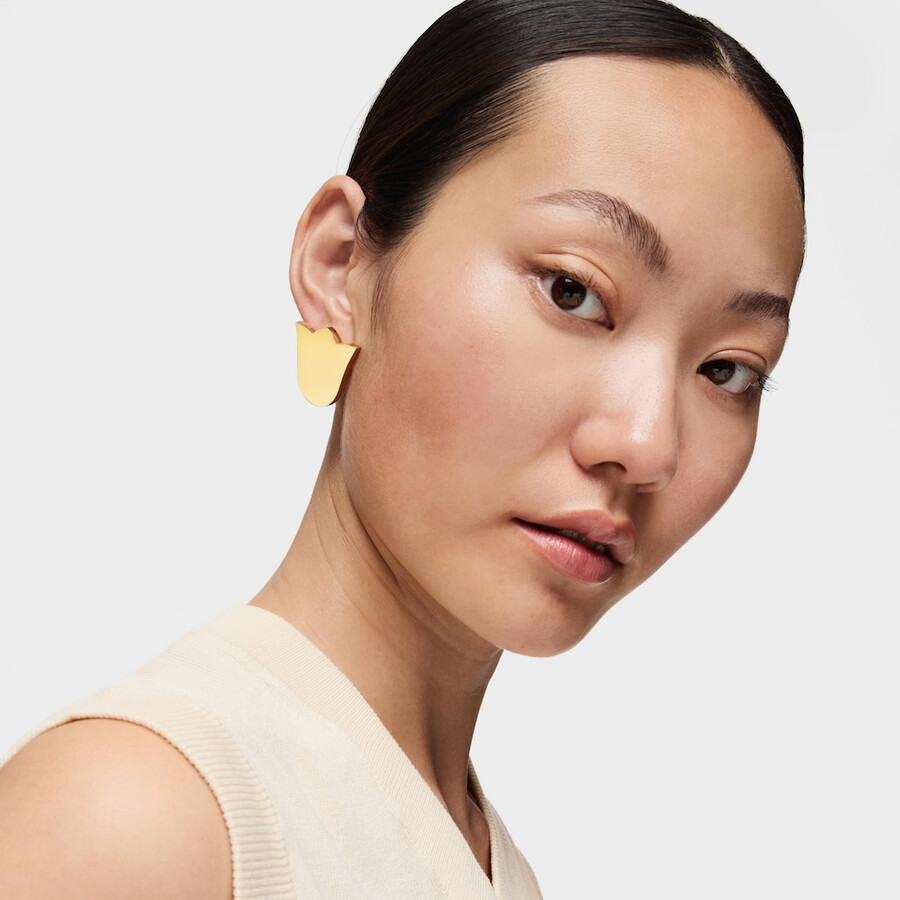 29 mm große tulpenohrringe aus 18-karätigem gold über silber sweet dolls
