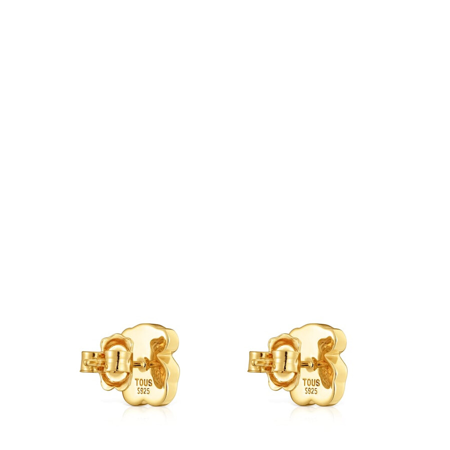 10 mm große bärenohrringe aus 18-karätigem gold über silber und onyx tous icon color