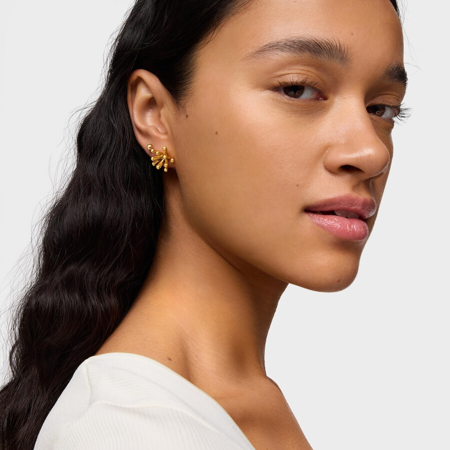 17 mm ohrringe aus 18-karätigem gold auf silber tous garden