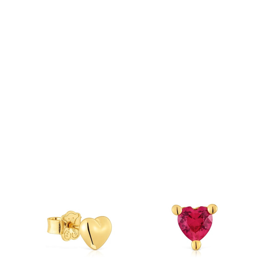 ohrringe aus 18-karätigem gold über silber mit im labor gezüchtetem rubin „garden of love lgg