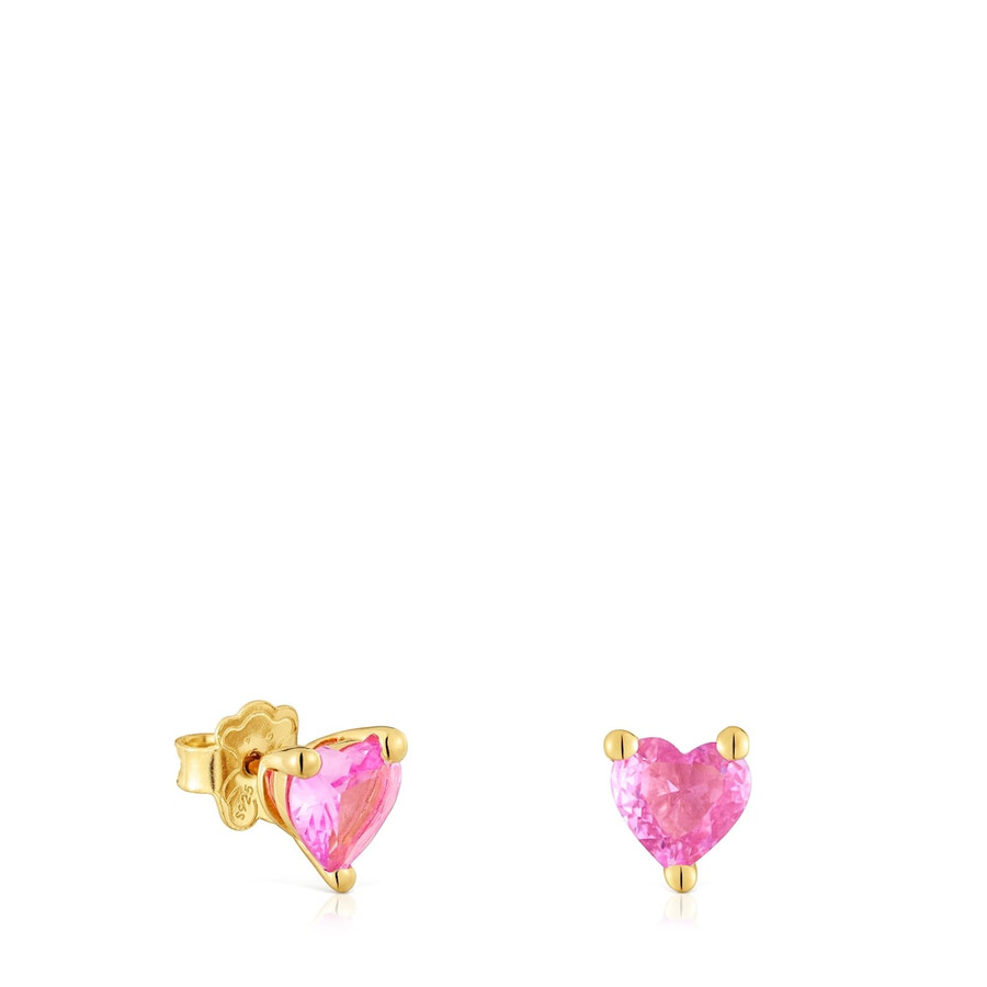 ohrringe aus 18-karätigem gold über silber mit im labor gezüchtetem saphir „garden of love lgg