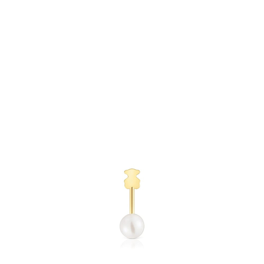 kurzer einzelner goldener bärenohrring mit zuchtperle sweet dolls