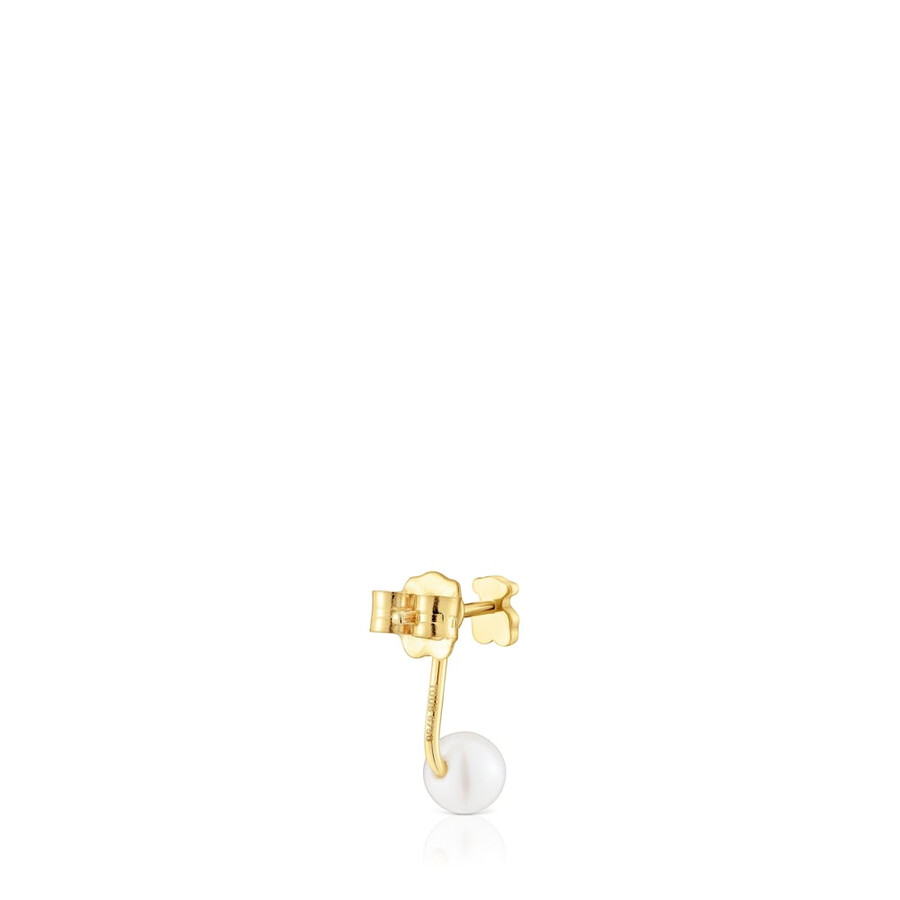 kurzer einzelner goldener bärenohrring mit zuchtperle sweet dolls