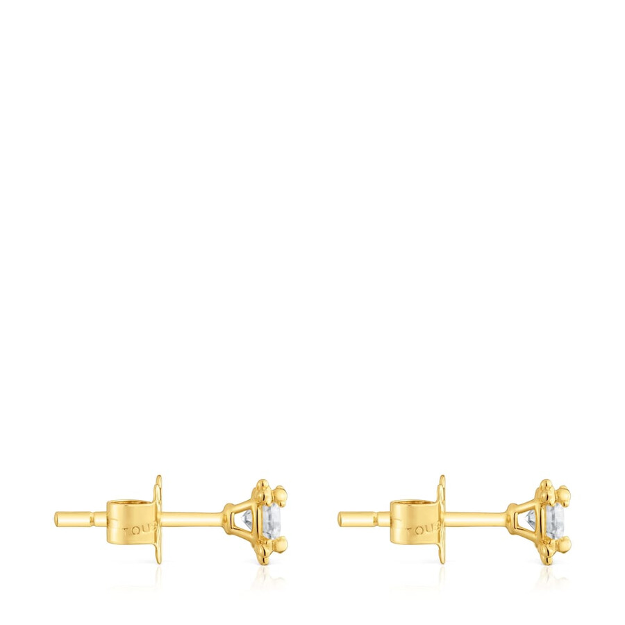6 mm große ohrringe aus 18-karätigem gold auf silber mit im labor gezüchteten diamanten von tous color lab