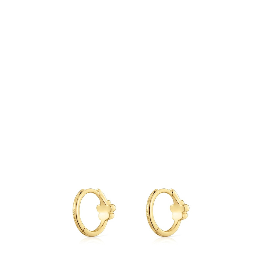 goldene creolen mit im labor gezüchteten diamanten und blumenmotiv von tous lili