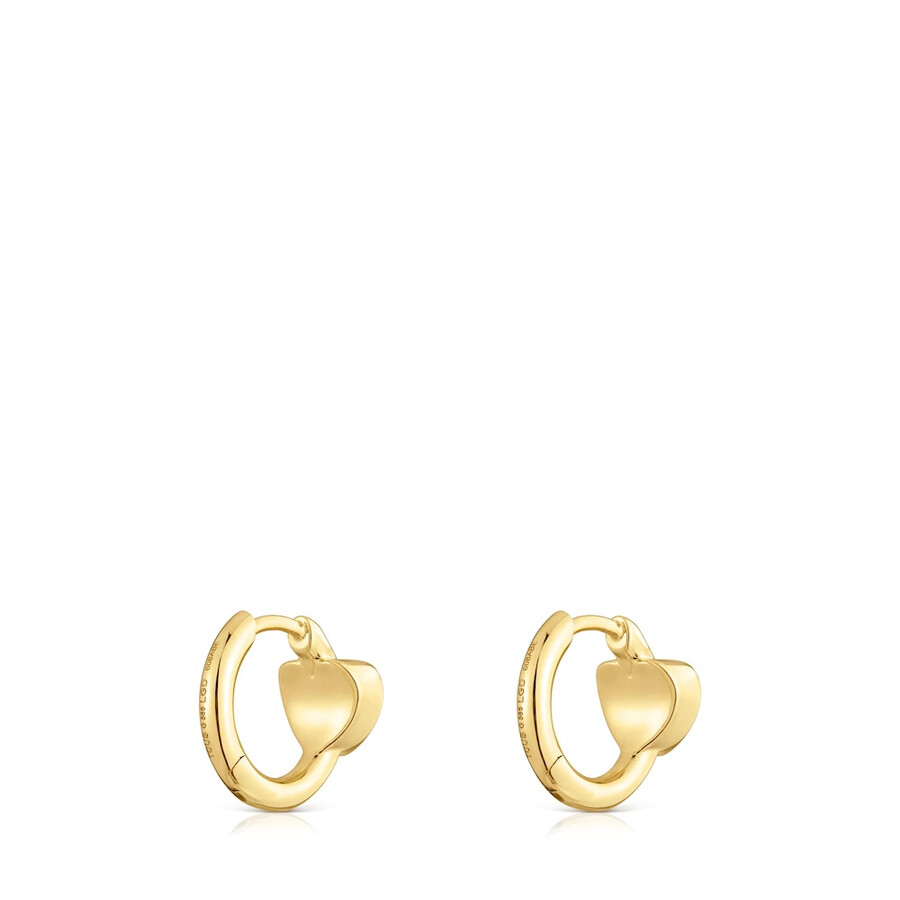 goldene creolen mit im labor gezüchteten diamanten und herzmotiv von tous lili