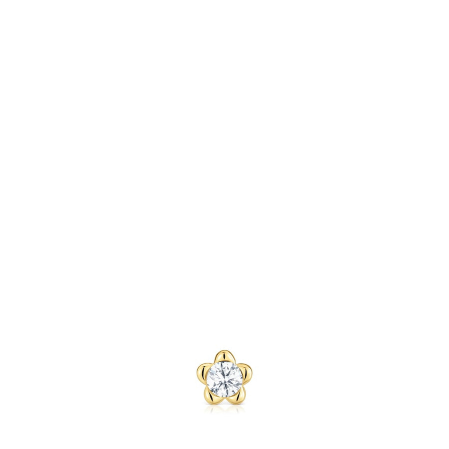 goldene blumenohrringe mit im labor gezüchteten diamanten von tous lili