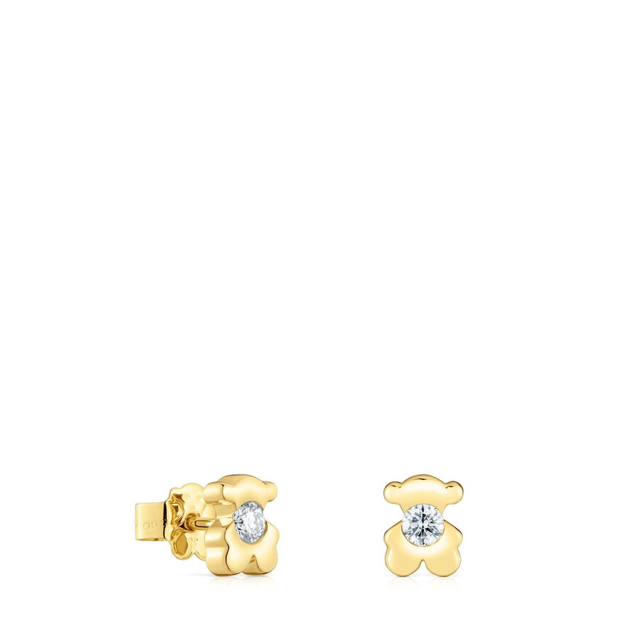 6 mm große goldene bärenohrringe mit im labor gezüchteten diamanten von tous lili