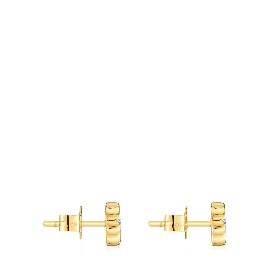 6 mm große goldene bärenohrringe mit im labor gezüchteten diamanten von tous lili