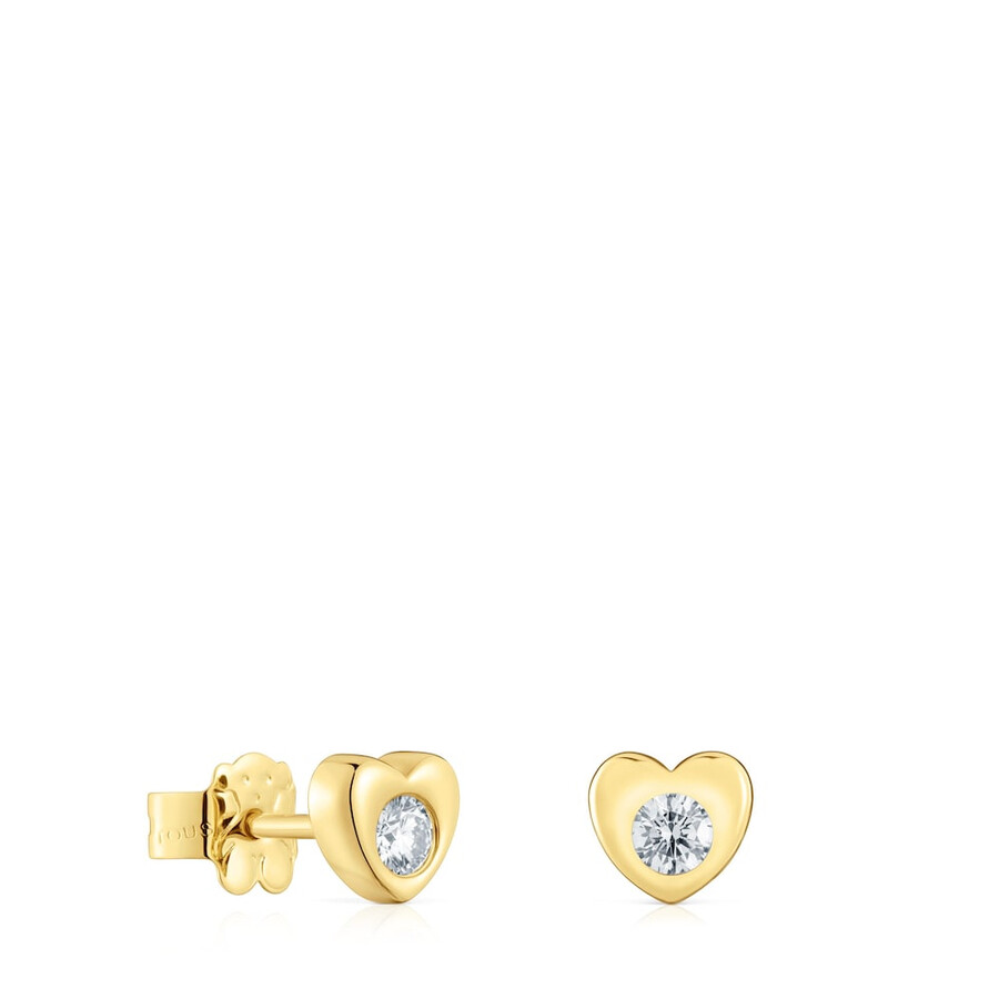 6 mm große goldene herzohrringe mit im labor gezüchteten diamanten von tous lili