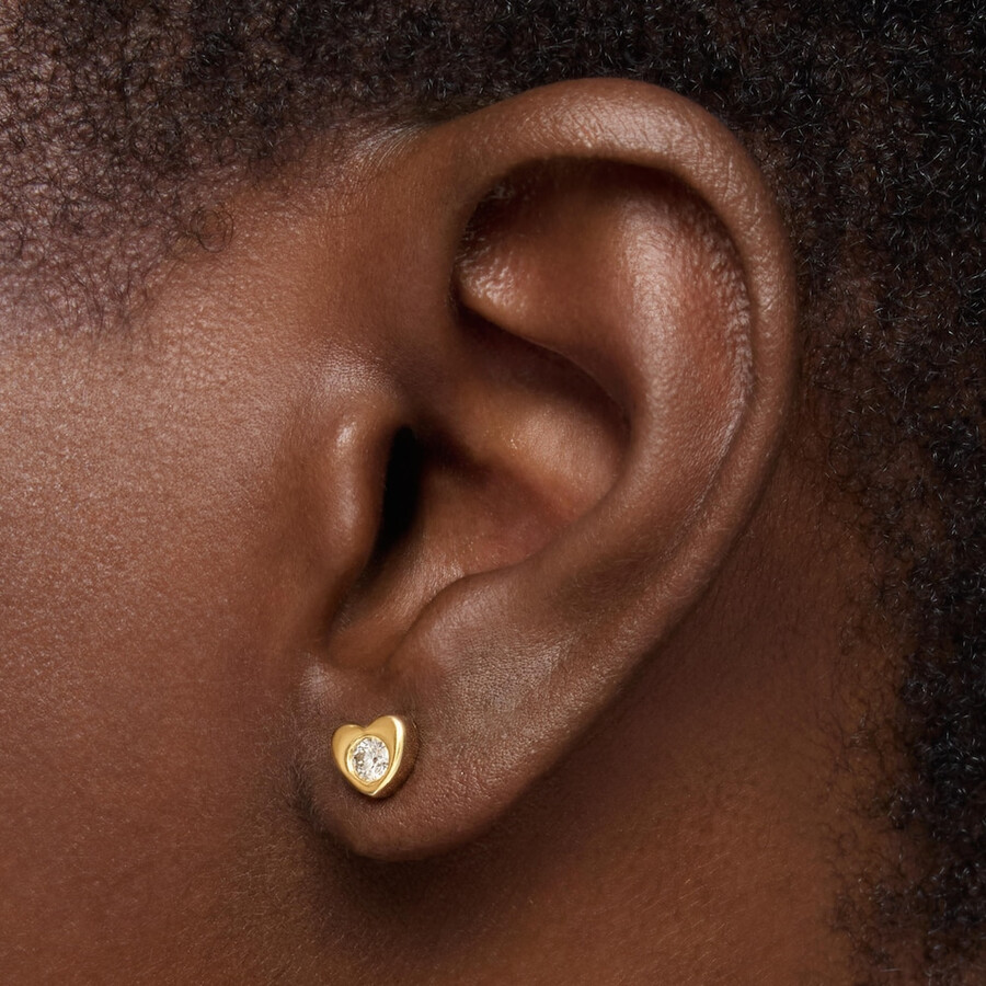 6 mm große goldene herzohrringe mit im labor gezüchteten diamanten von tous lili