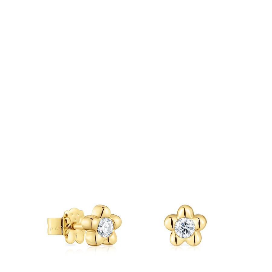 6 mm große goldene blumenohrringe mit im labor gezüchteten diamanten von tous lili