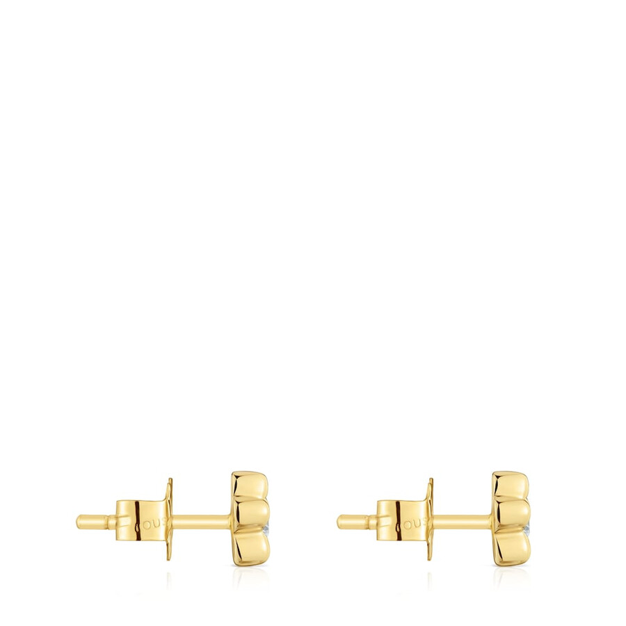 6 mm große goldene blumenohrringe mit im labor gezüchteten diamanten von tous lili
