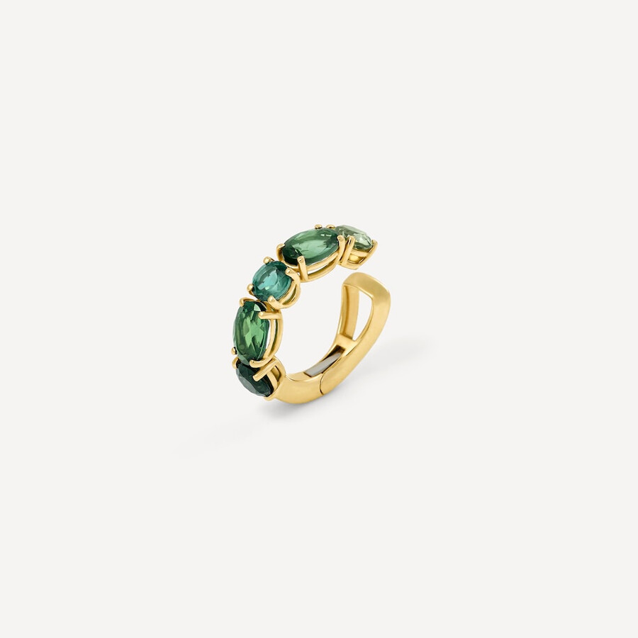 goldener ohrclip mit turmalin peridot und chromdiopsid tous atelier