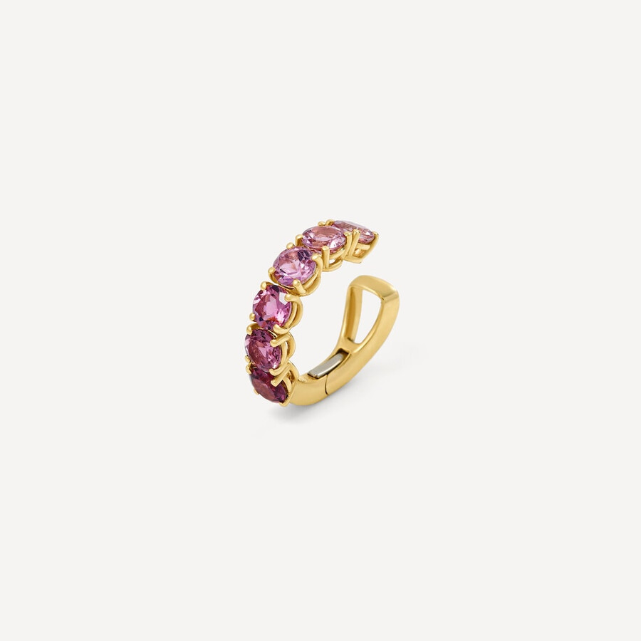 goldener ohrclip mit turmalin und rhodolith tous atelier
