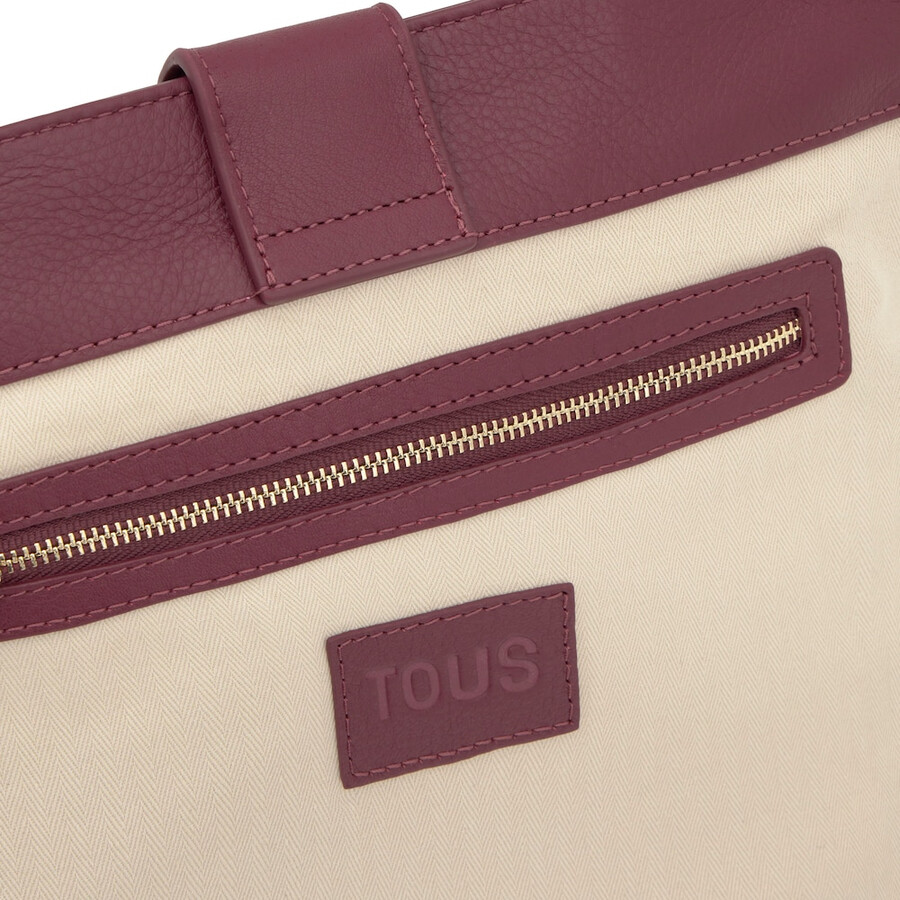 mittelgroße bordeauxrote schultertasche aus leder von tous hold