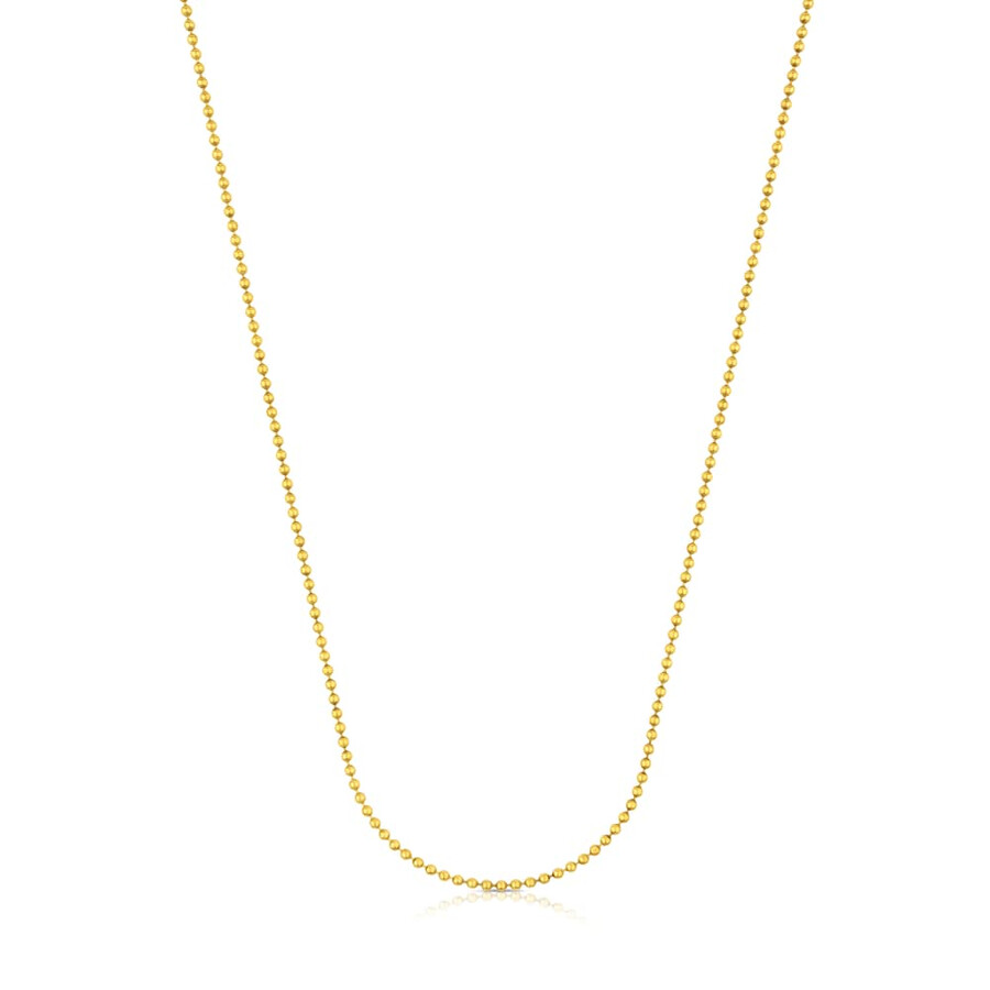 mittellange kette mit 18-karätiger vergoldung auf silber mit 18 mm kugeln länge 50 cm.