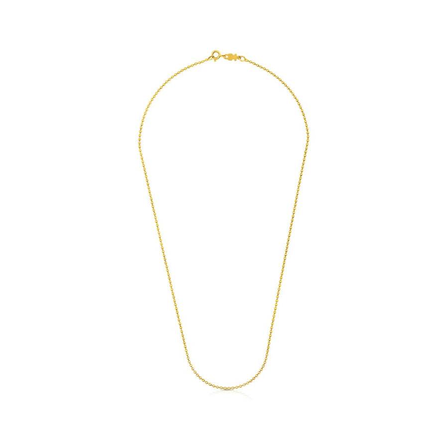 mittellange kette mit 18-karätiger vergoldung auf silber mit 18 mm kugeln länge 50 cm.