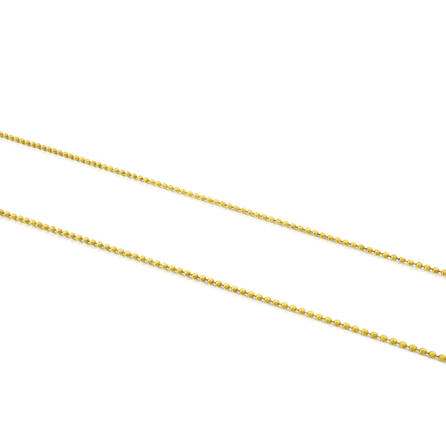 mittellange kette mit 18-karätiger vergoldung auf silber mit 18 mm kugeln länge 50 cm.