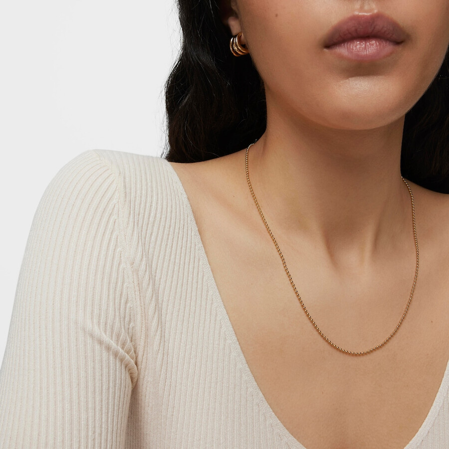 mittellange kette mit 18-karätiger vergoldung auf silber mit 18 mm kugeln länge 50 cm.