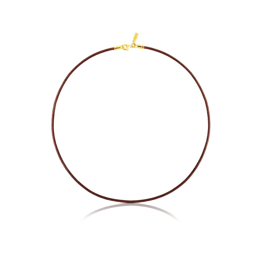 2 mm braunes lederchoker mit verschluss 18-karätige vergoldung auf silber 40 cm lang tous chokers