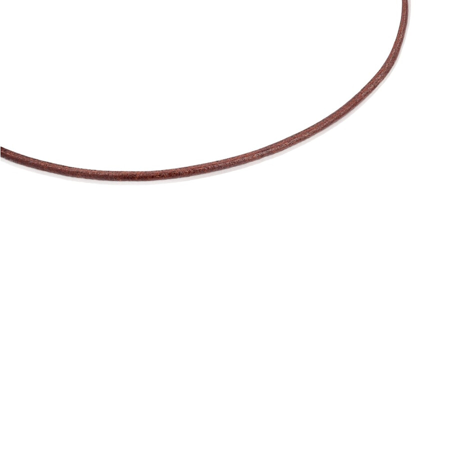 2 mm braunes lederchoker mit verschluss 18-karätige vergoldung auf silber 40 cm lang tous chokers