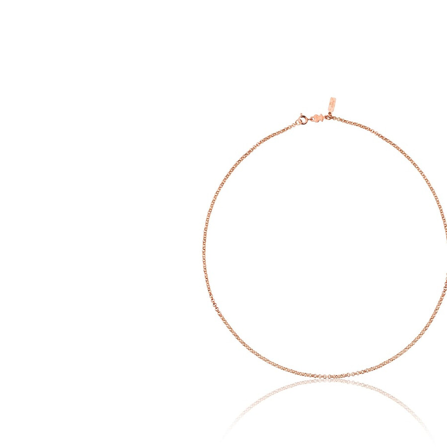 mittellange kette mit 18-karätiger roségoldplattierung auf silber 50 cm lang tous hand