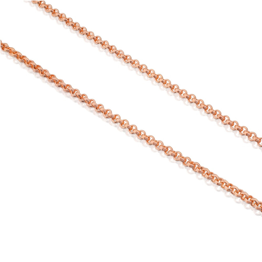 mittellange kette mit 18-karätiger roségoldplattierung auf silber 50 cm lang tous hand