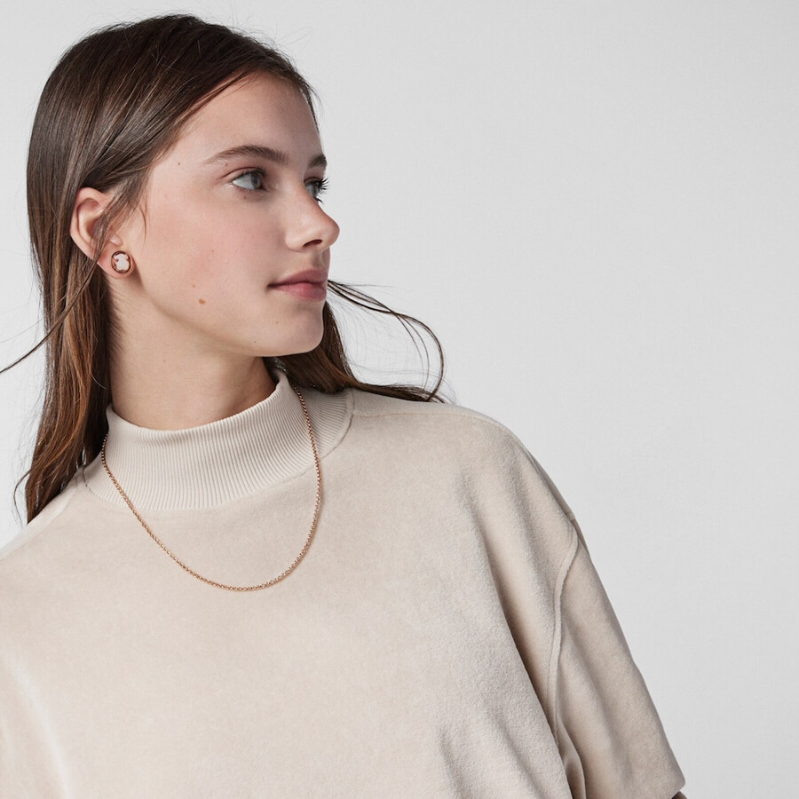 mittellange kette mit 18-karätiger roségoldplattierung auf silber 50 cm lang tous hand